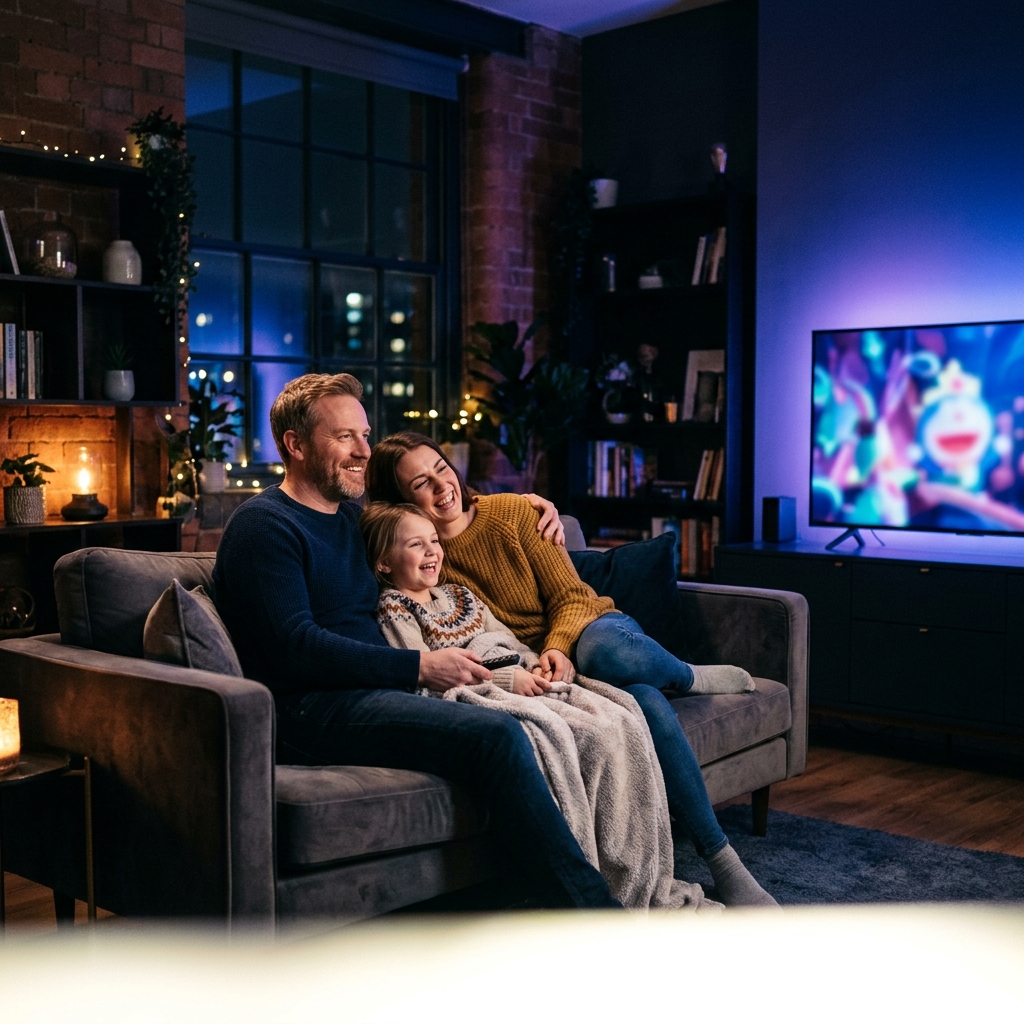 Family watching zusott streaming
